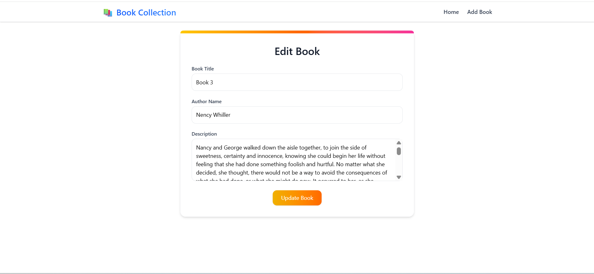 Book Collection Edit