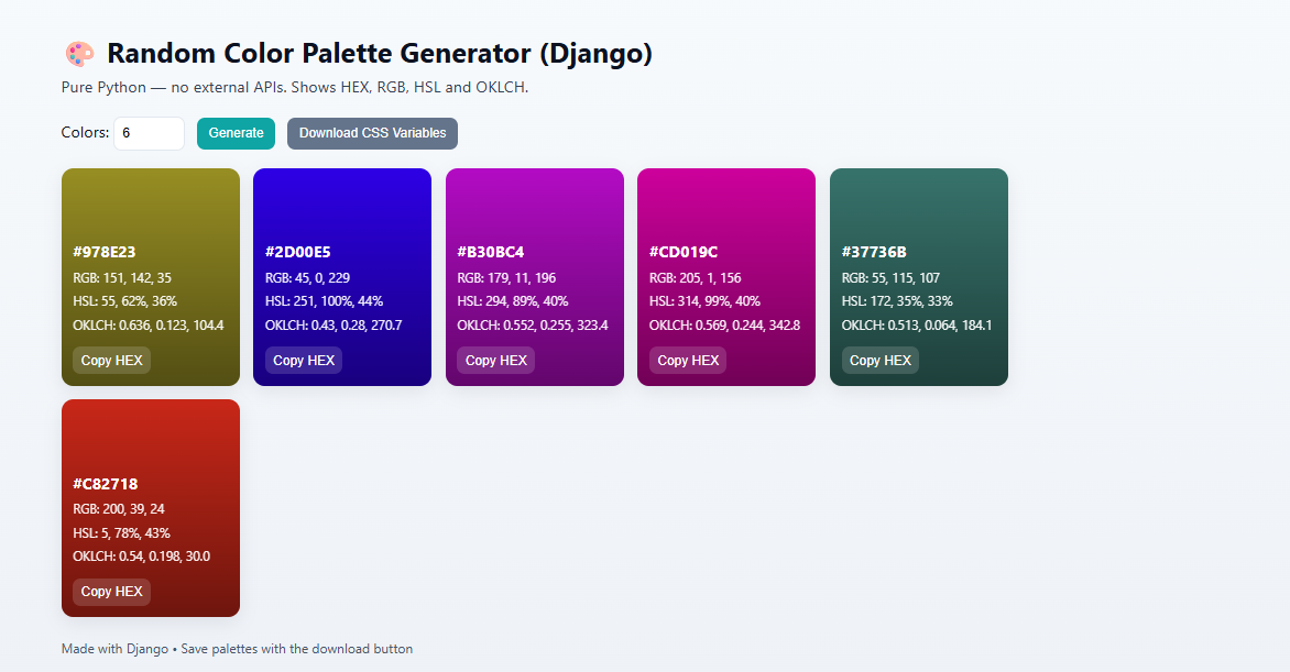 Color Palette Python List