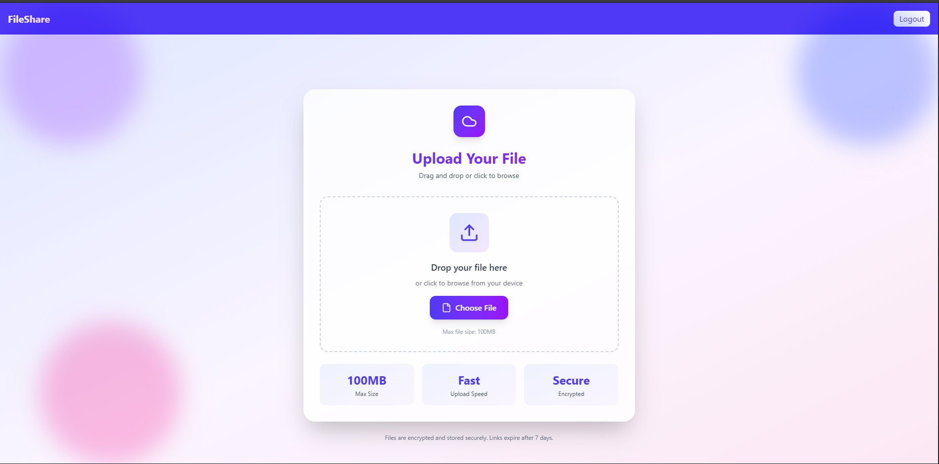 File Sharing Upload File