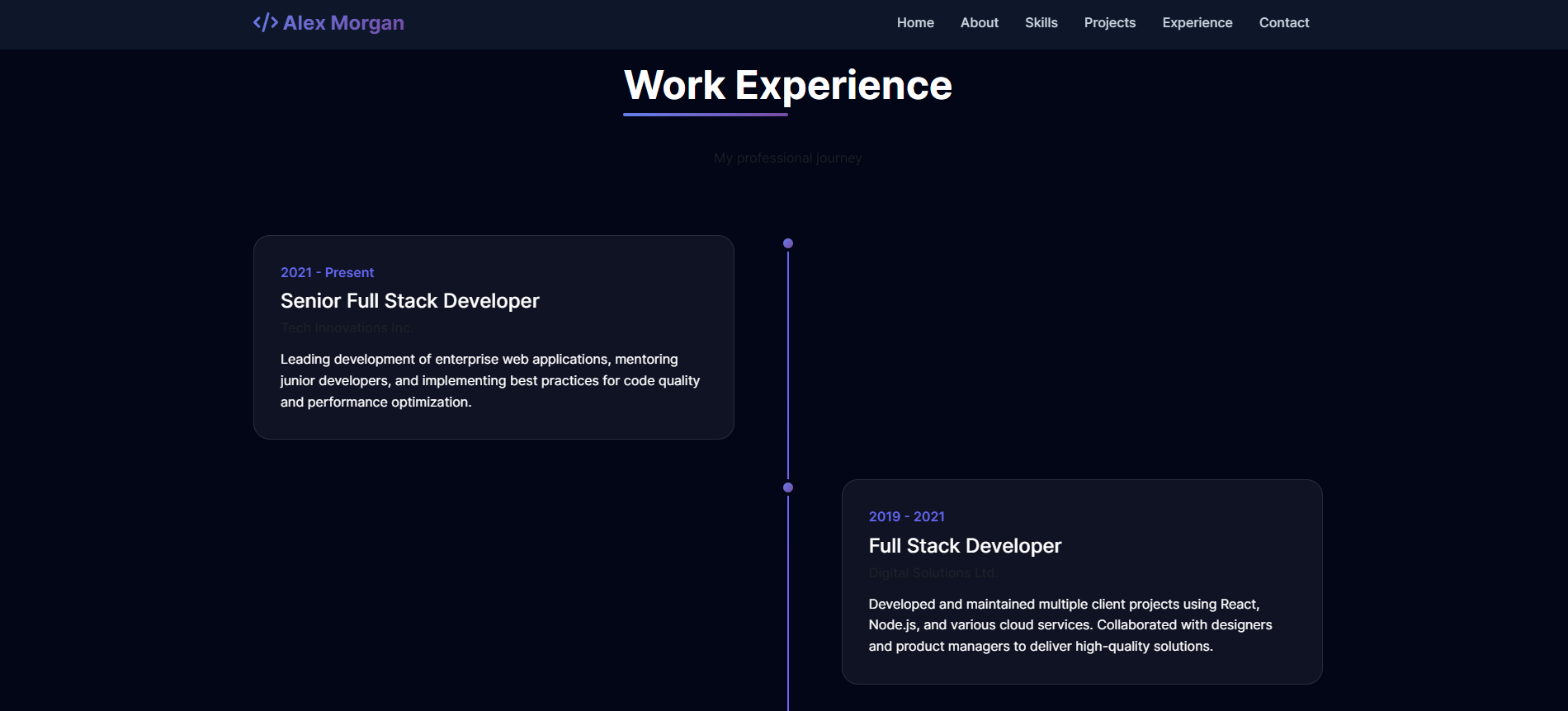 Portfolio Experience