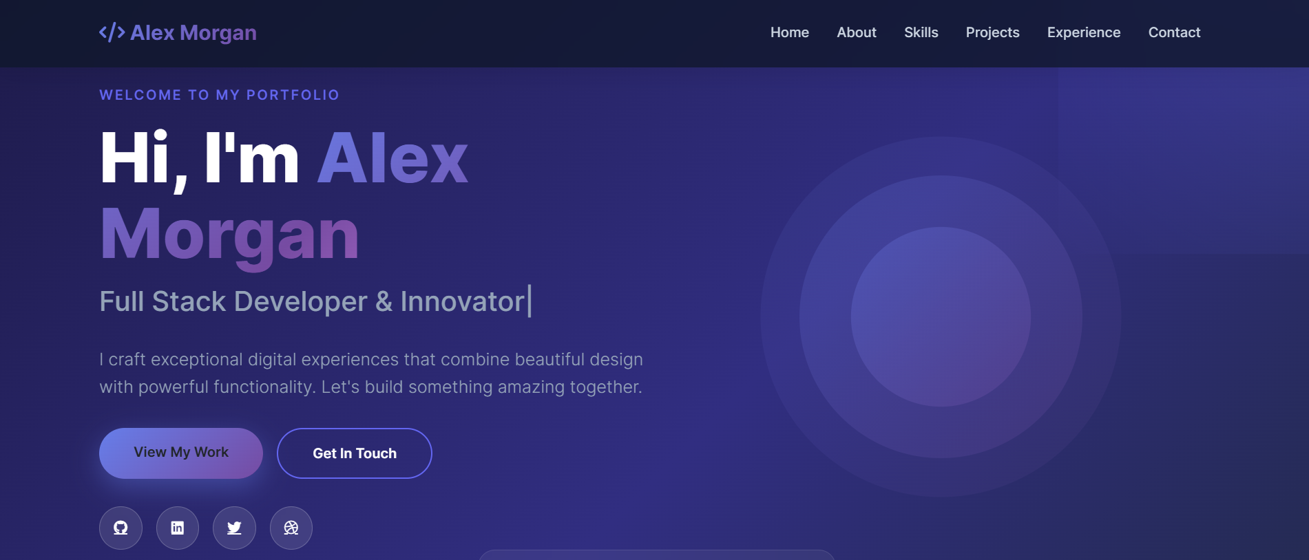 Portfolio Hero Section