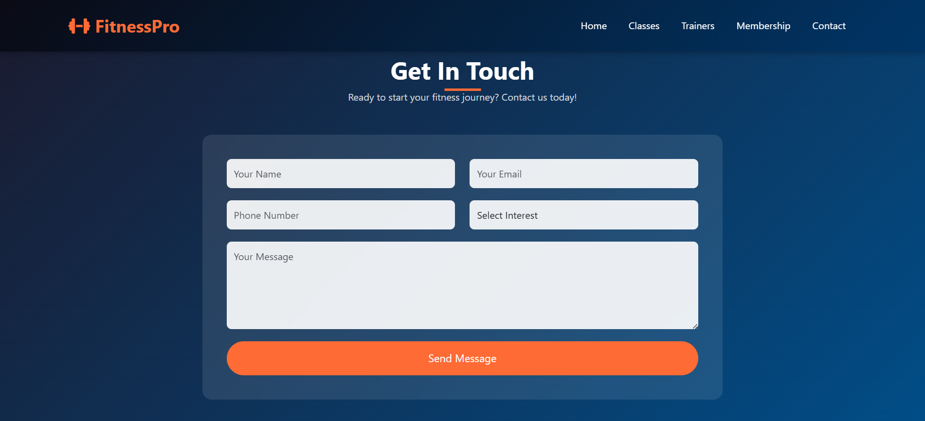 FitnessPro – Fitness and Training Website