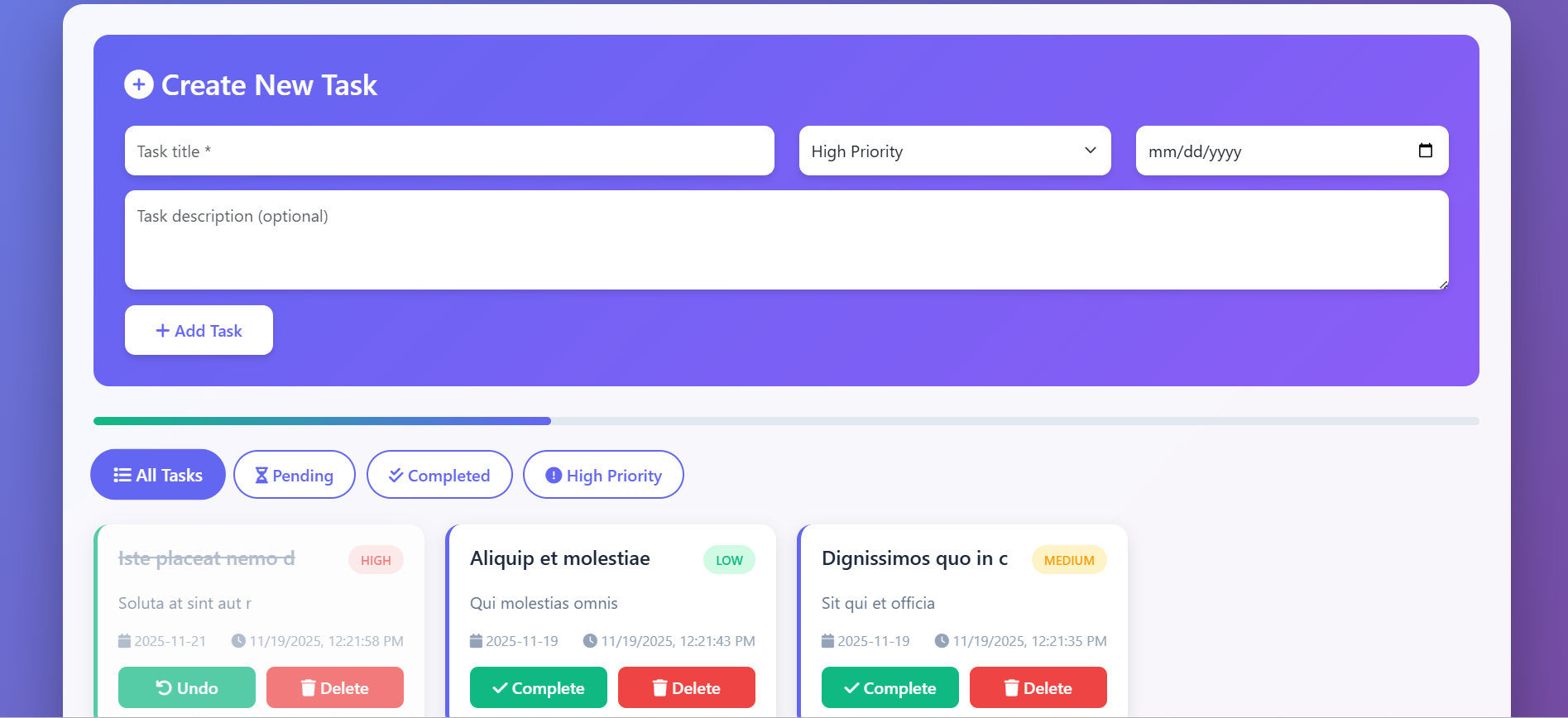 TaskFlow – Modern Task Manager