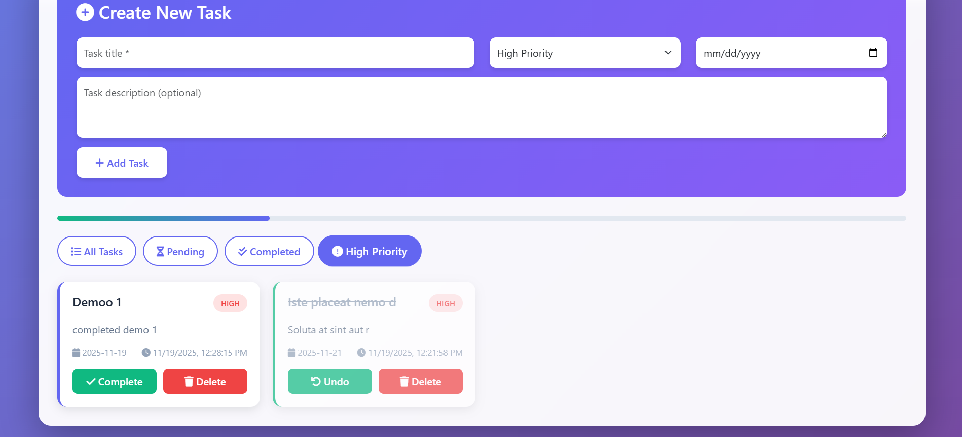 TaskFlow – Modern Task Manager