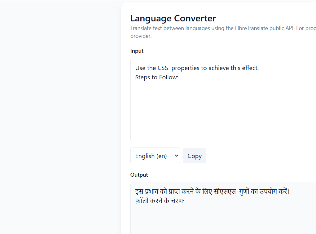Multilingual Language Translator