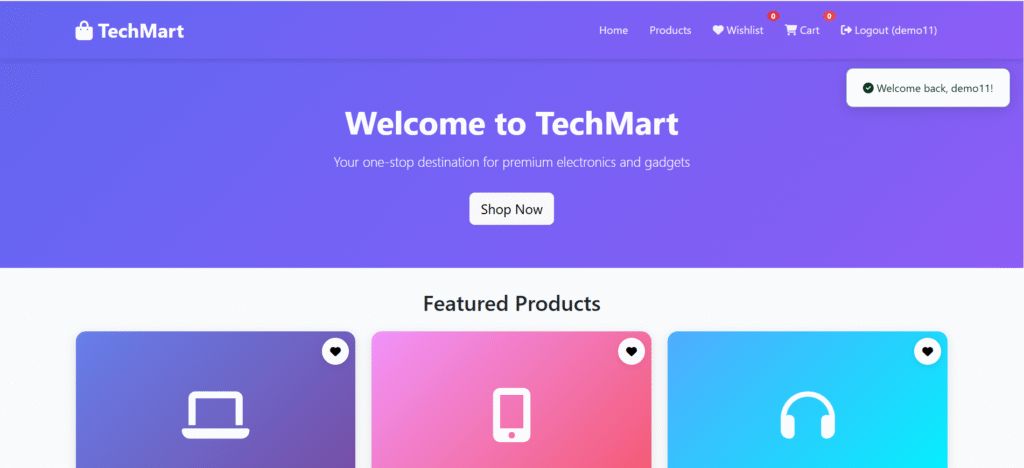 TechMart – Online Product Display and Filtering System