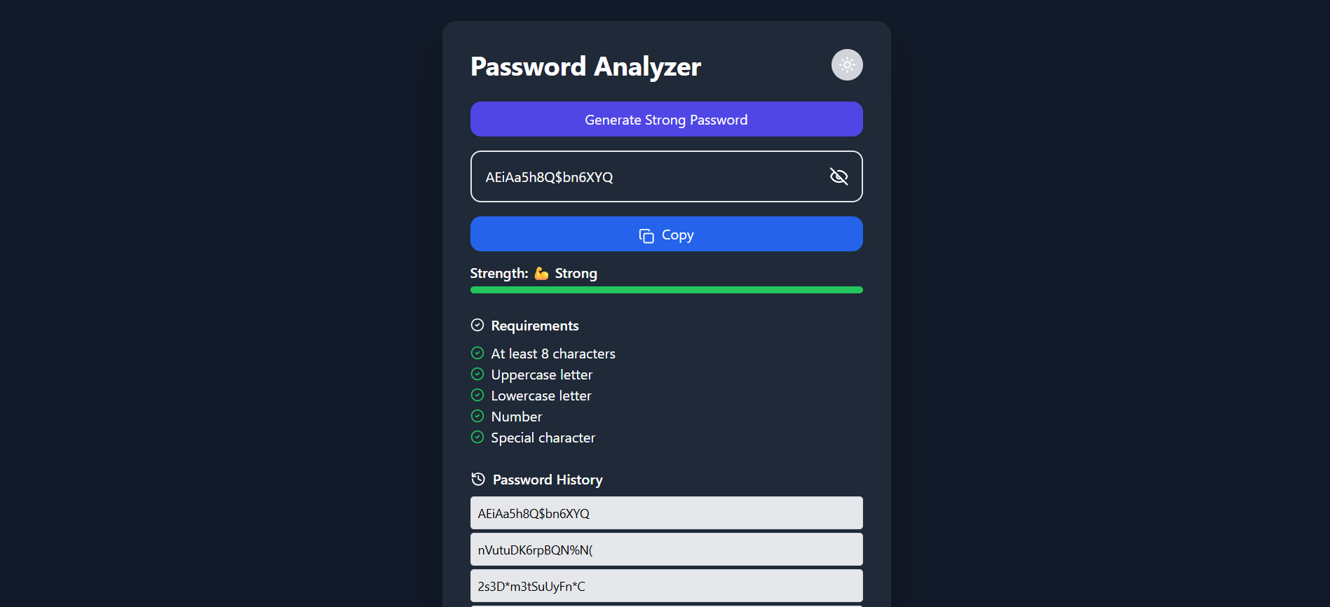 Password Strength Analyzer & Generator
