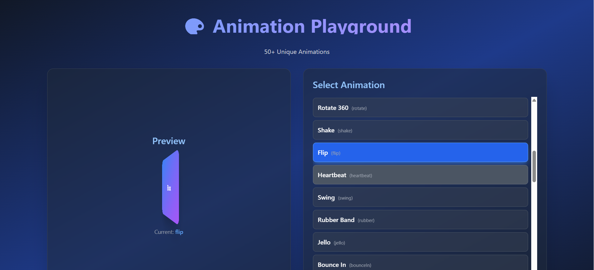 Interactive Animation Playground