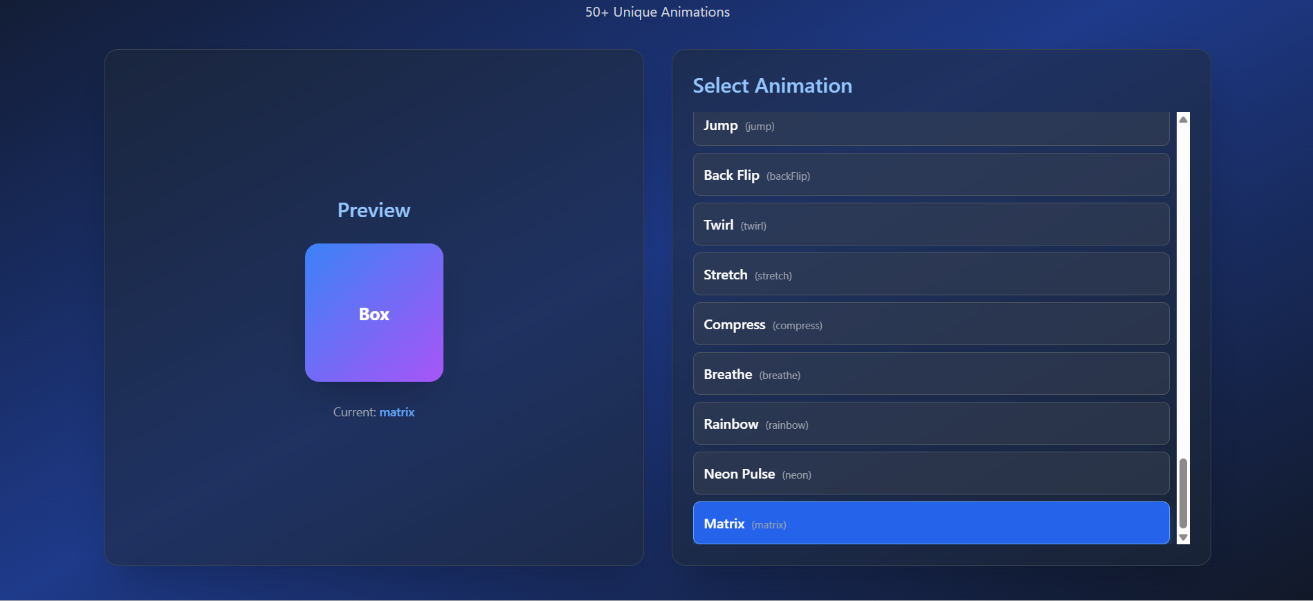 Interactive Animation Playground
