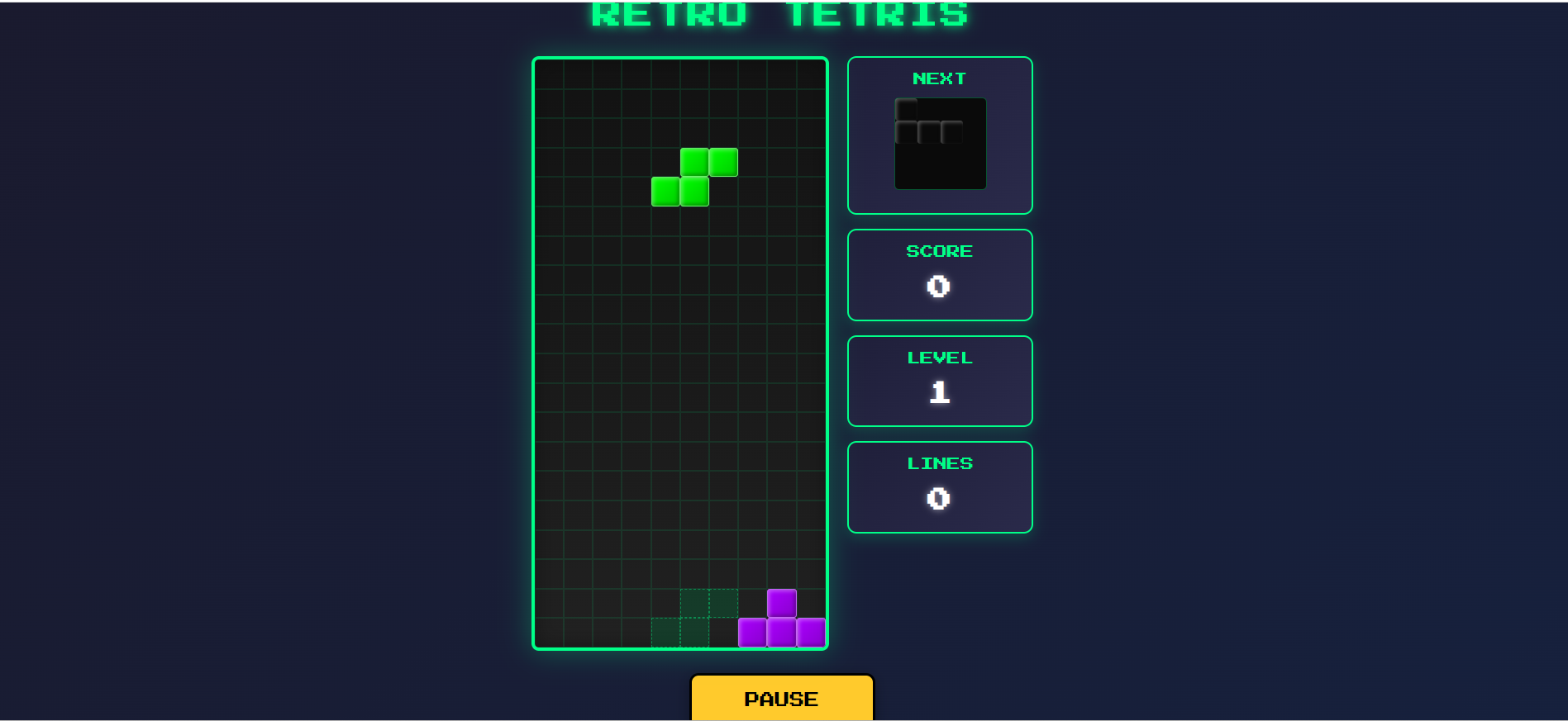 Retro Tetris Game