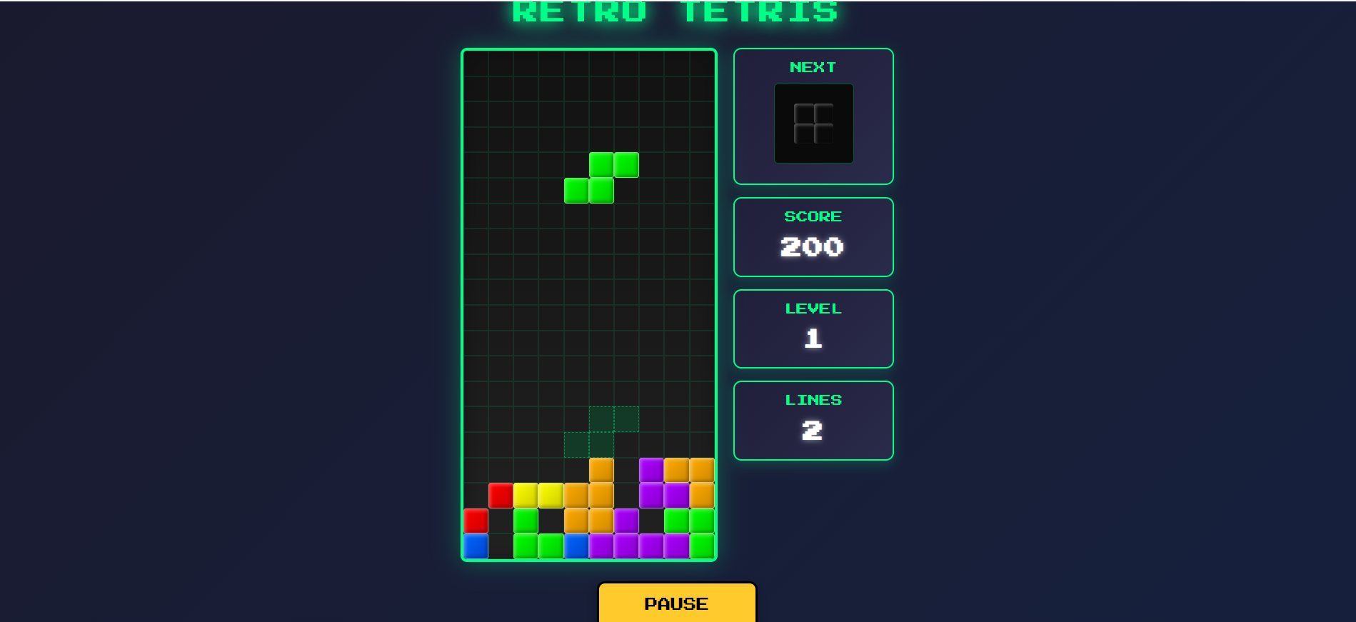 Retro Tetris Game