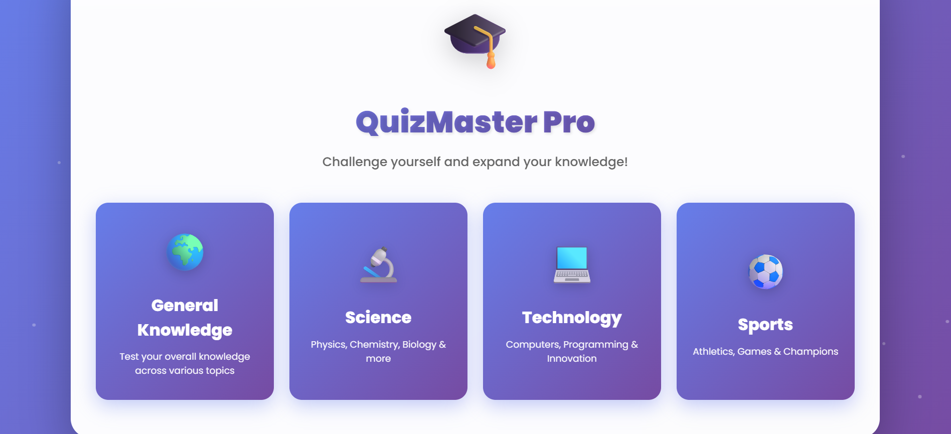 Interactive Educational Quiz Website. 2