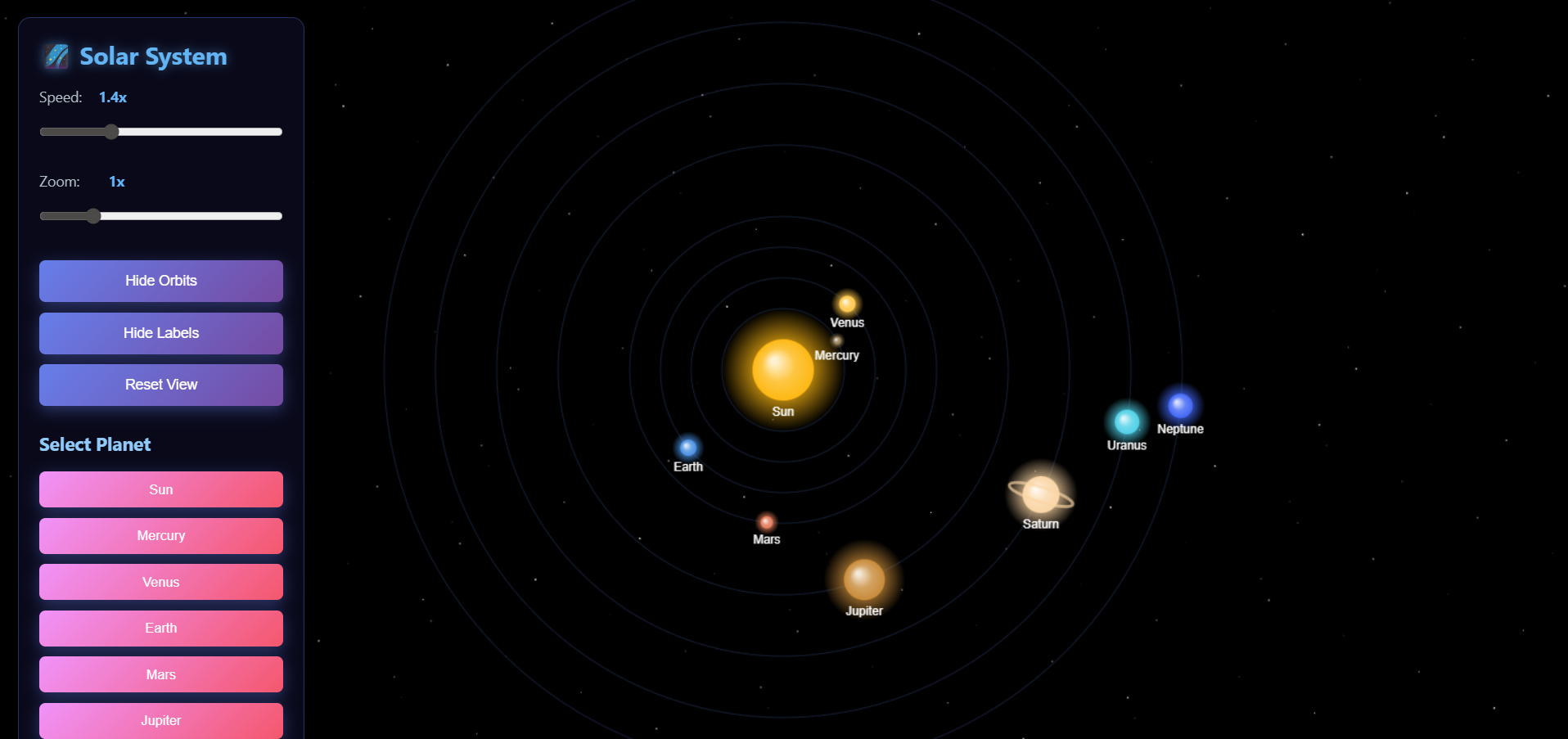 3D Interactive Solar System 2