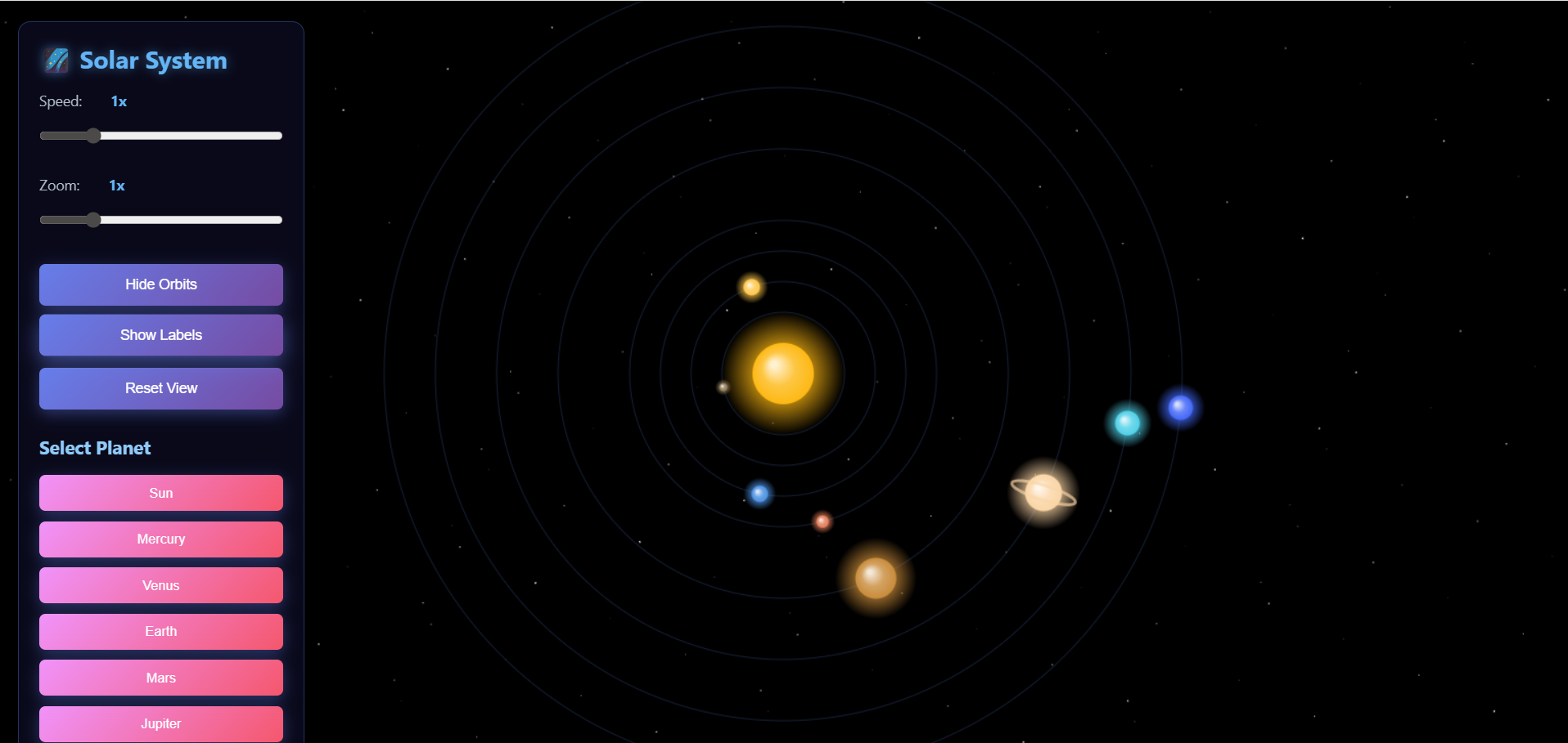 3D Interactive Solar System 4