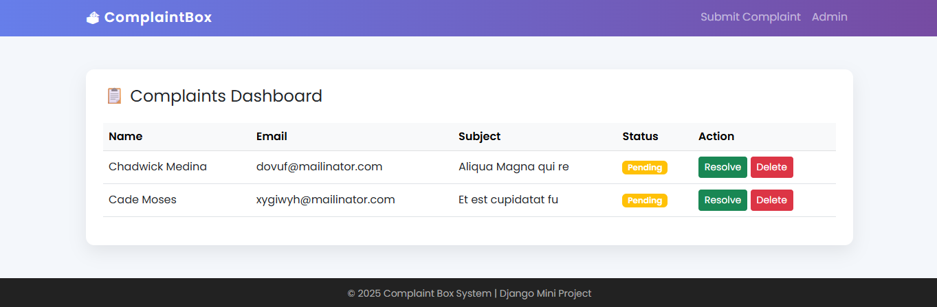 Complaint Box System 2