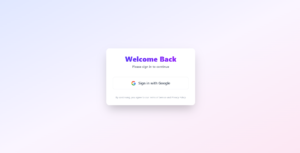 Google Authentication Login Page