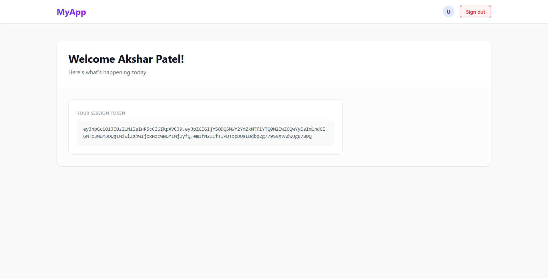 Google Authentication Dashboard